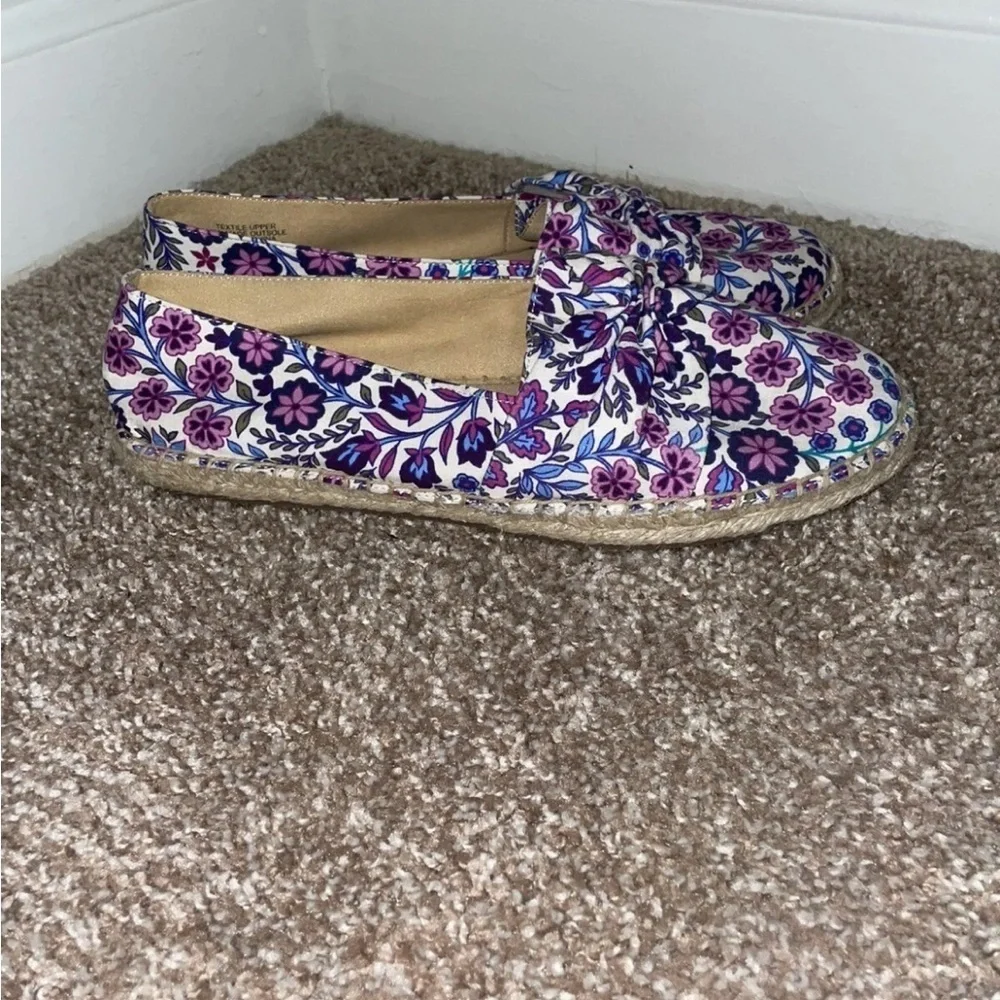 Talbots Izzy Cinched Floral Espadrille‎ Flats Size 9